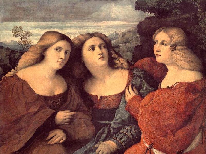 Palma Vecchio The Three Sisters (detail) dh China oil painting art
